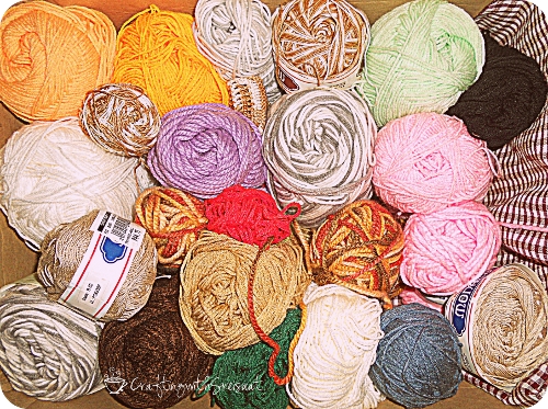 my stash of crochet yarns